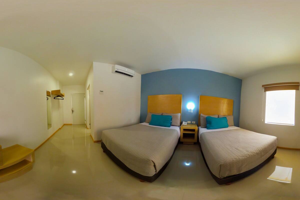 double room, 2 double beds | pillow-top beds, desk, blackout curtains, soundproofing