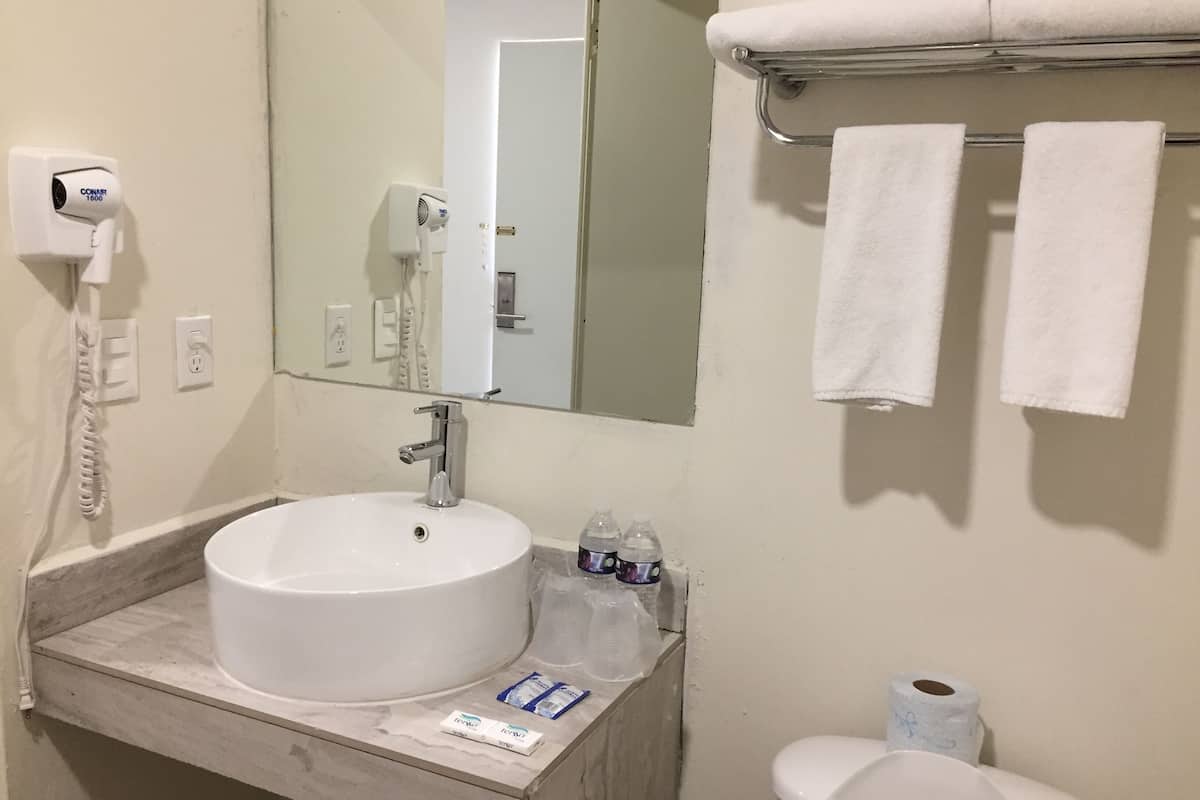 shower, designer toiletries, hair dryer, towels