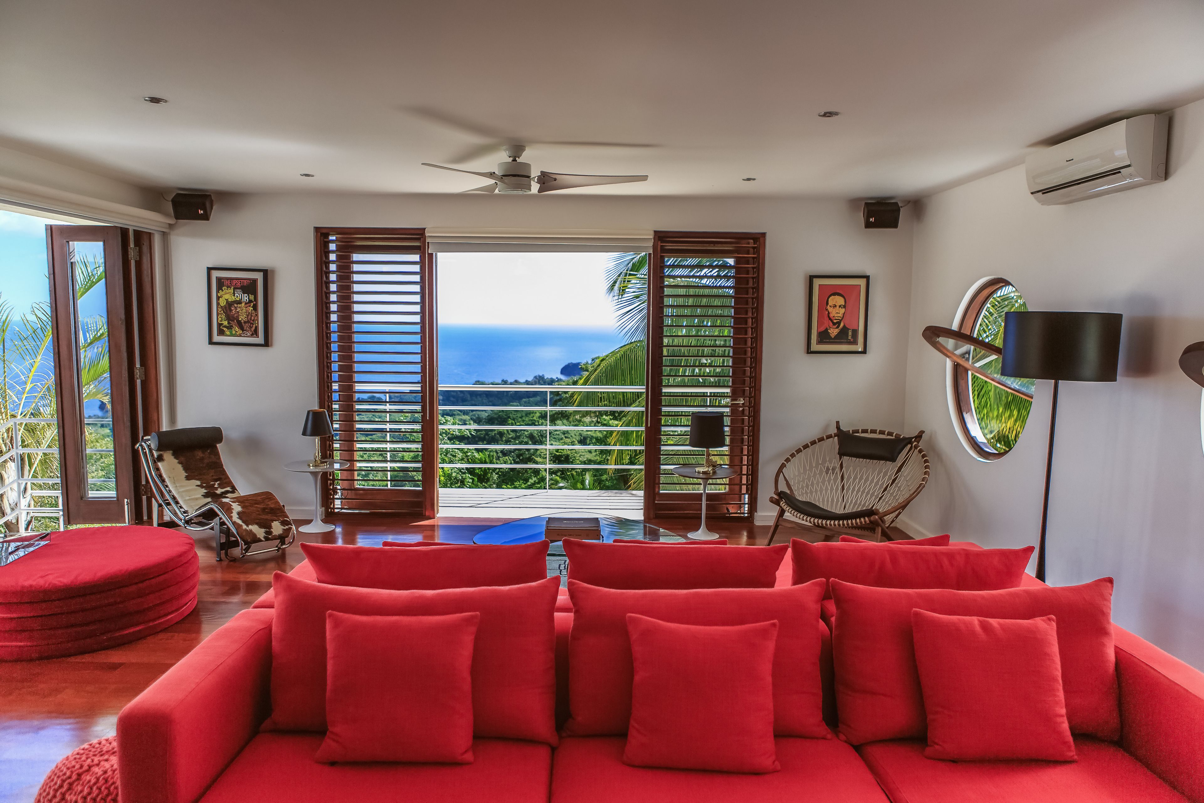 Luxury Villa, 6 Bedrooms, Ocean View | Living room | Flat-screen TV