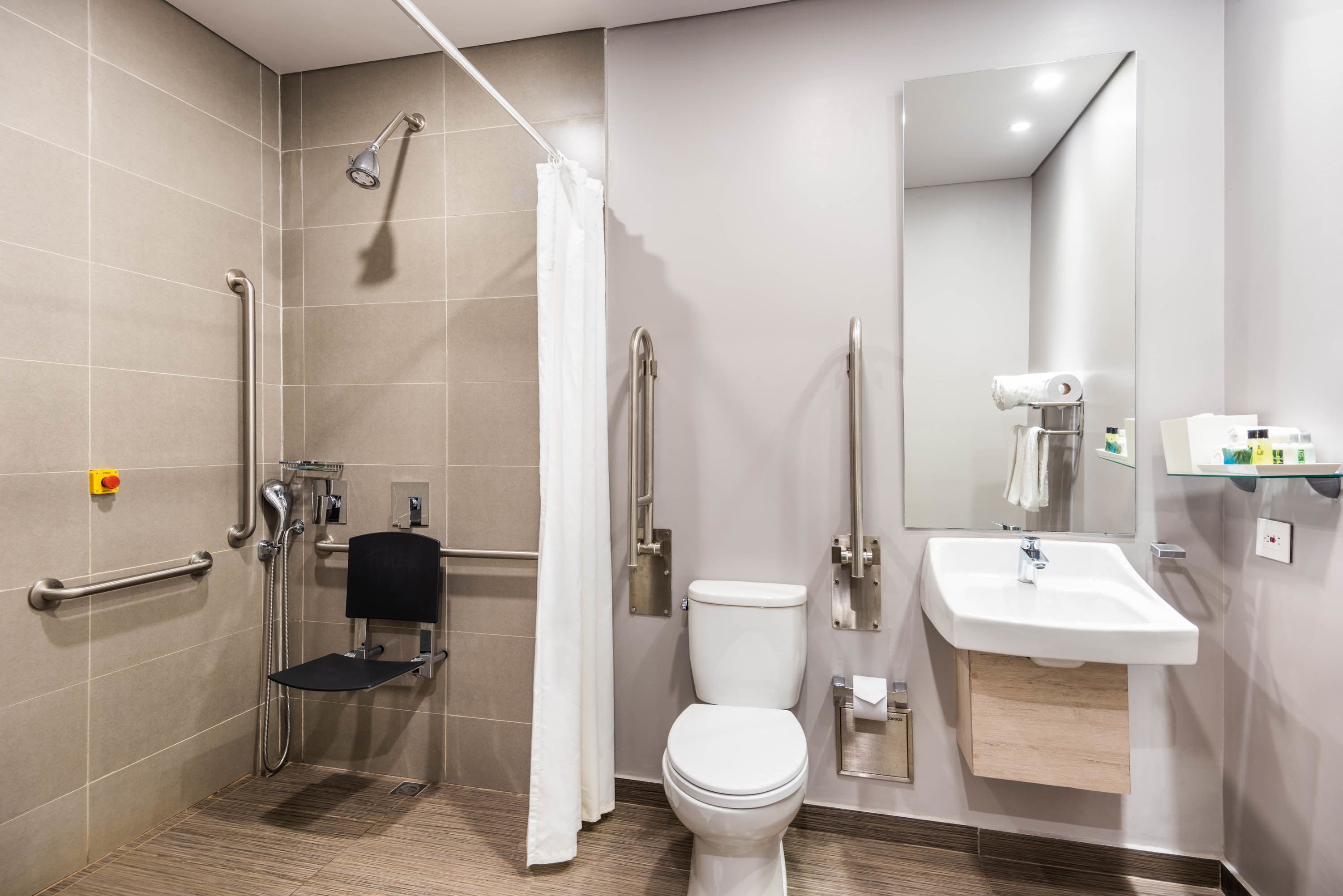 room, 2 queen beds, roll-in shower (roll-in shower) | bathroom | shower, free toiletries, hair dryer, towels