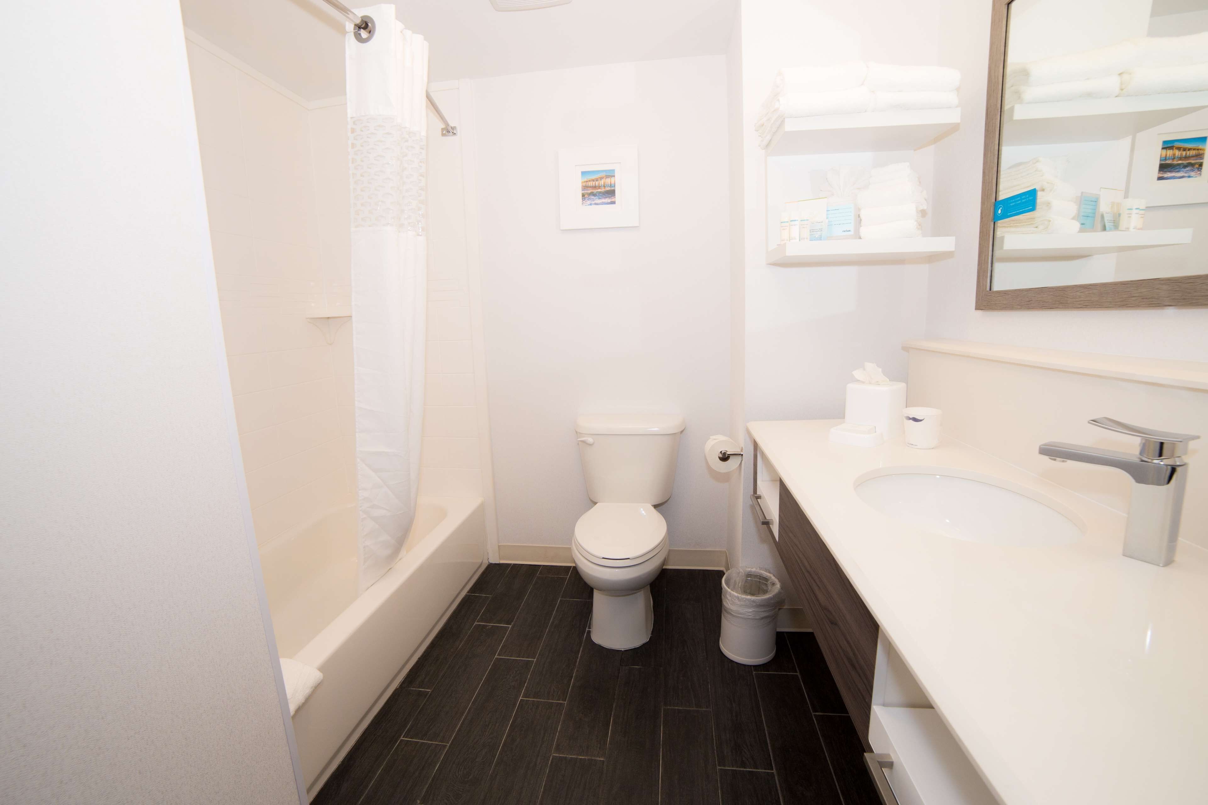 free toiletries, hair dryer, towels