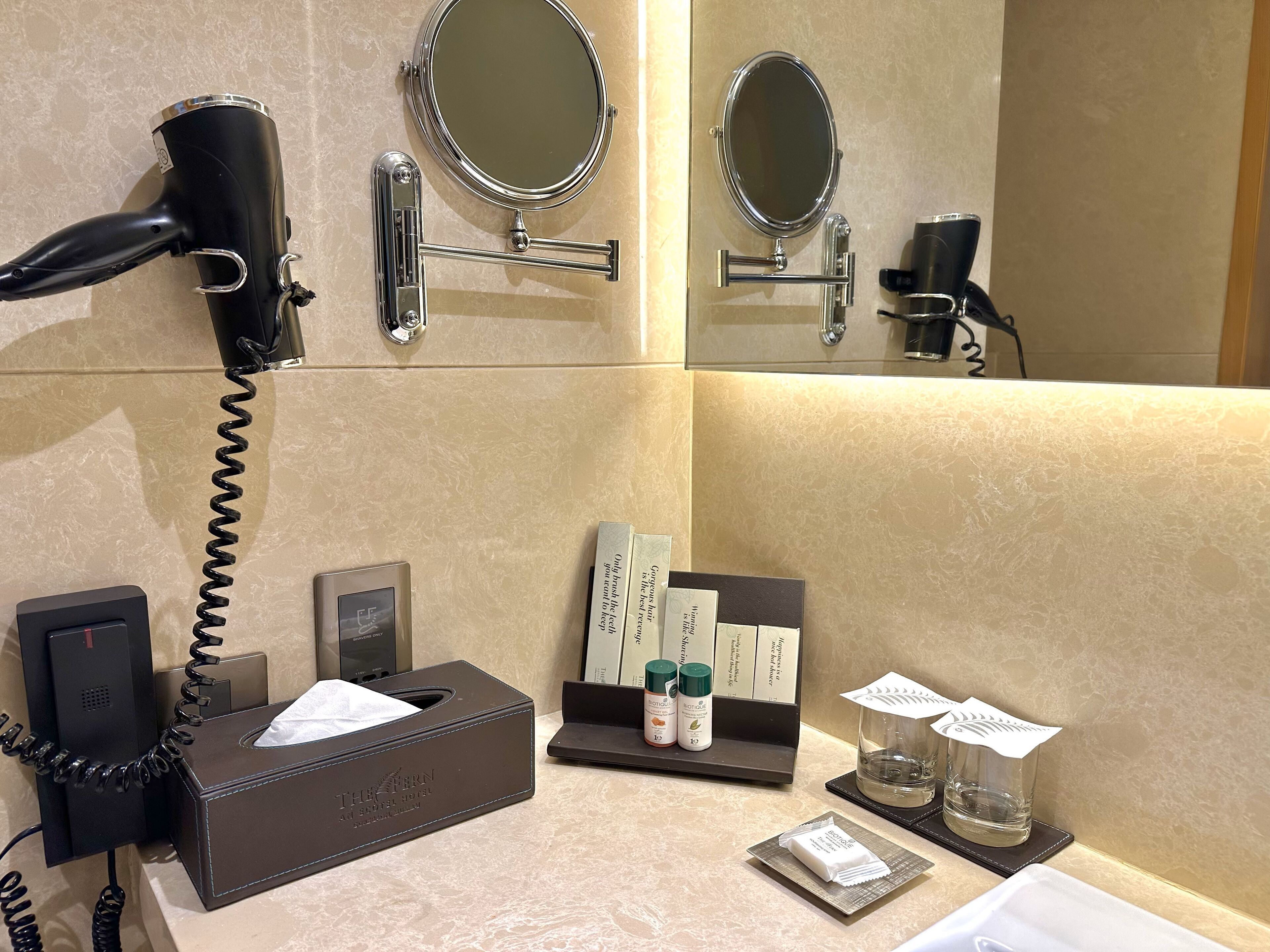 fern classic room, 1 king bed | bathroom | shower, free toiletries, hair dryer, slippers