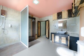 Suite, Pool View | Bathroom | Shower, free toiletries, towels - Riverpool Resort (Kanchanaburi)