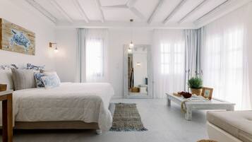 Deluxe Suite, Sea View | Egyptian cotton sheets, premium bedding, pillowtop beds, in-room safe