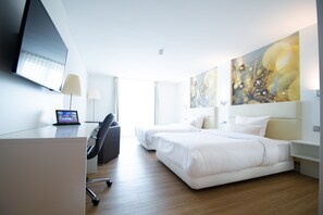 Superior Twin Room, Balcony, City View | Premium bedding, in-room safe, desk, free cribs/infant beds