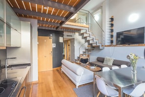 Family Duplex, 3 Bedrooms, Terrace, Ground Floor | Living area | Flat-screen TV