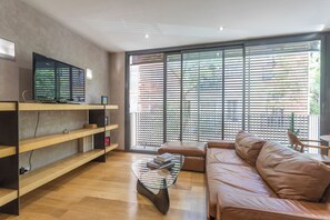 Design Penthouse, 2 Bedrooms, Terrace | Living area | Flat-screen TV