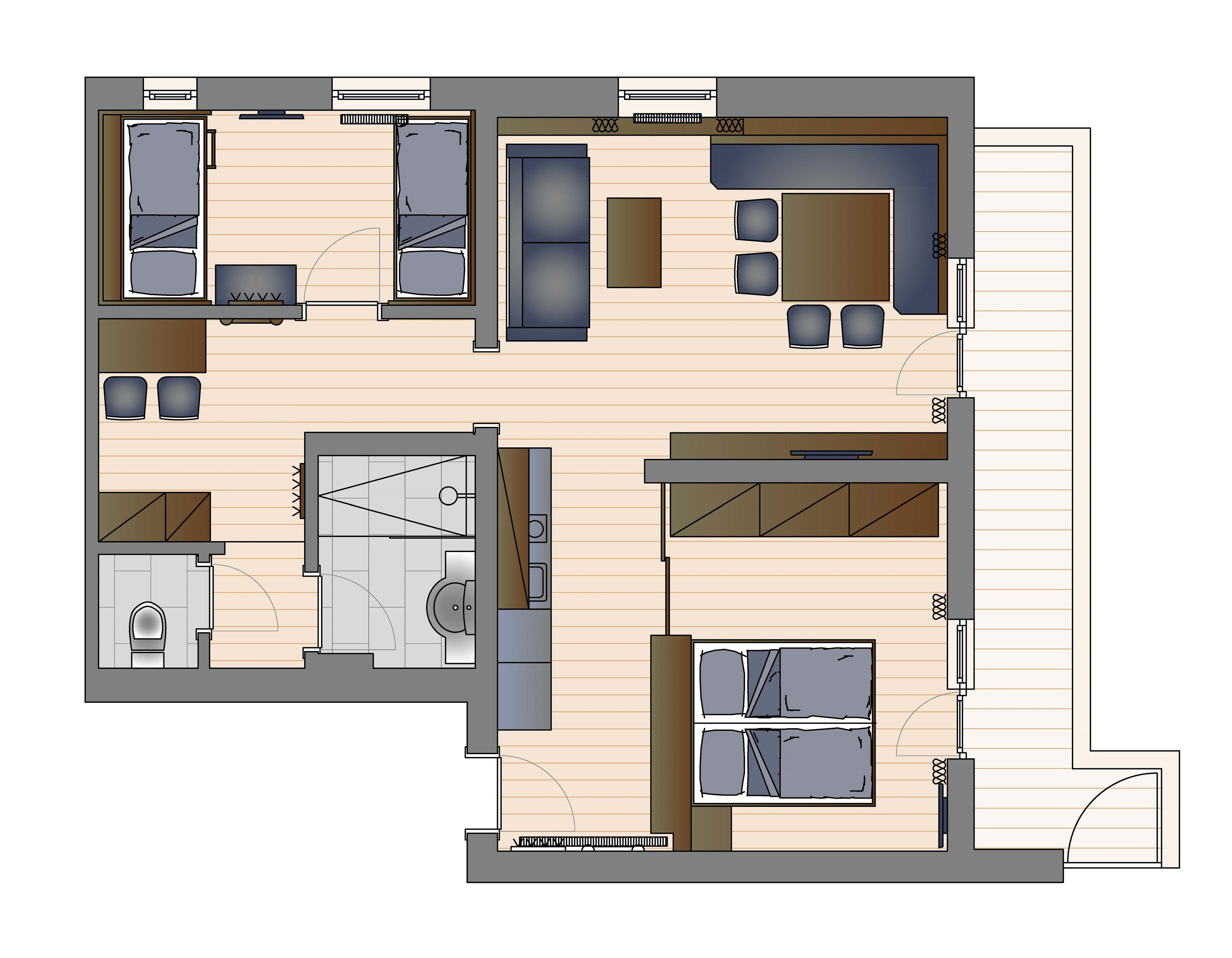 apartment, kitchen (morgentau-80€ cleaning fee not incl) | floor plan