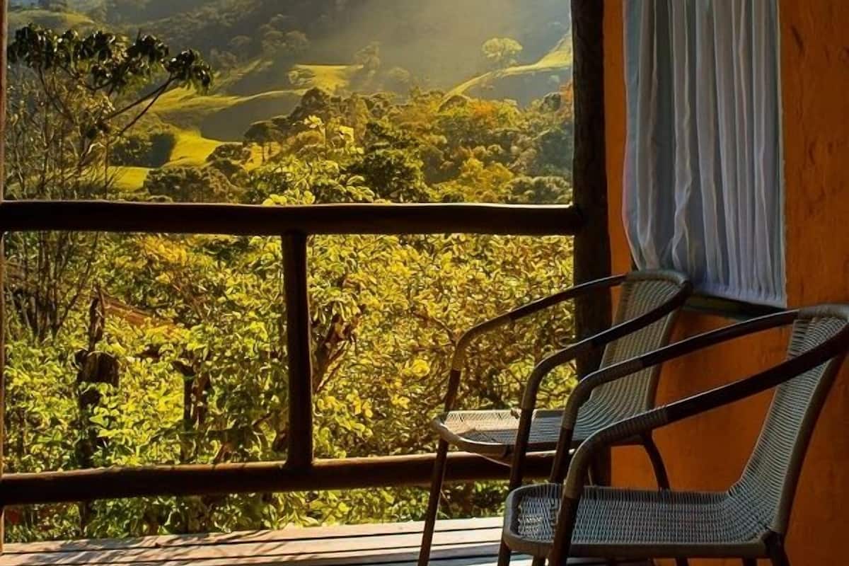 Bungalow de lujo, 1 cama de matrimonio grande, vistas a la montaña | Balcón