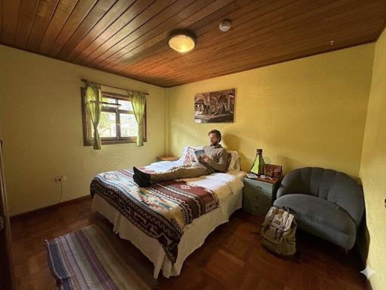 Habitación básica doble de uso individual, 1 habitación, vista al jardín (Baño Compartido) | Ropa de cama de alta calidad, edredón y camas con pillow-top 