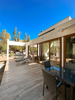 Luxury Villa, 2 Bedrooms, Pool Access, River View | Terrace/patio - Aldea del Valle (Paiguano)