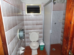 Standard Room, 2 Double Beds | Bathroom | Shower, towels