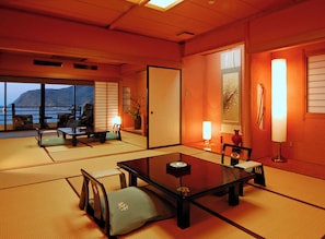 Ocean View Japanese Style Suite Room with Open-air Bath | Minibar, in-room safe, free WiFi, bed sheets - Shin-Kaikatei Izumi (Izu)
