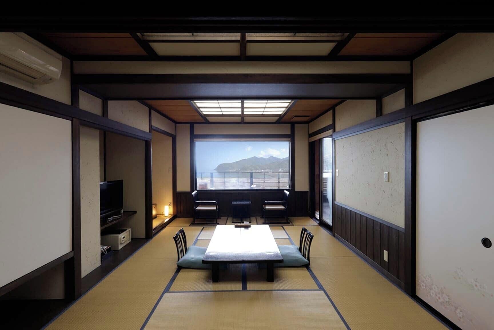 Ocean View Japanese Style Executive Room with Open-air Bath (Type A) | Minibar, in-room safe, free WiFi, bed sheets