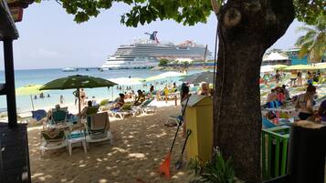 Private beach nearby, white sand