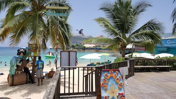 Private beach nearby, white sand