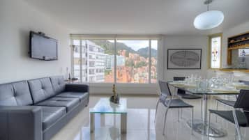 Apartamento standard, 1 quarto, vista para a montanha | Área de estar