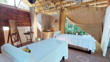 Lichaamsbehandelingen, hotstone-massages, diepe bindweefselmassages