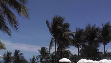 Outdoor pool, open 9:00 AM to 6:00 PM, pool umbrellas, sun loungers
