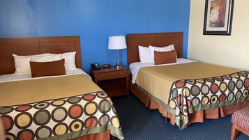 Desk, free WiFi, bed sheets