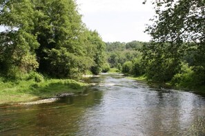 A river flowing through a densely wooded area. - L'Ecrin du Serein (Sainte-Vertu)