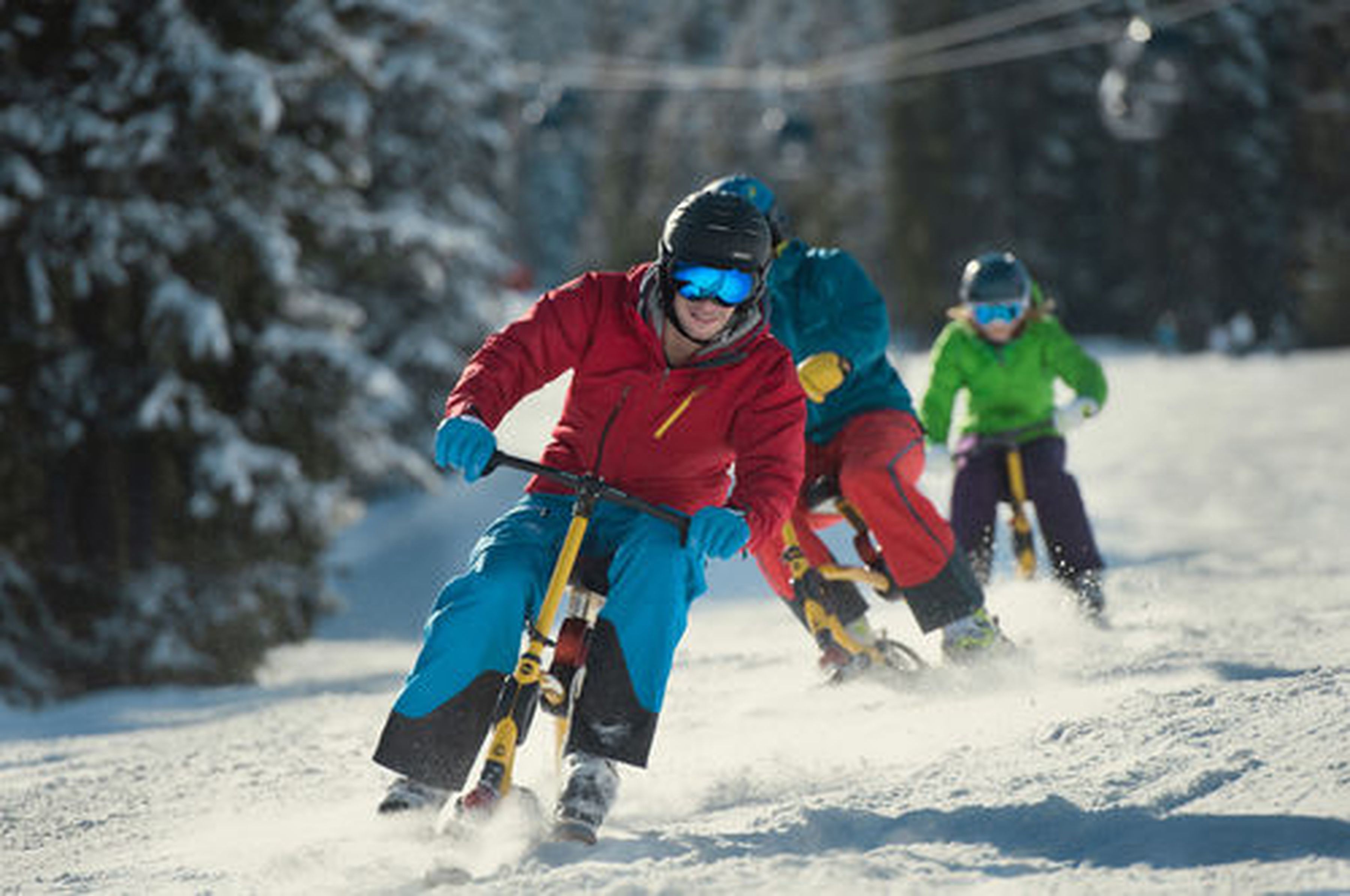 A person skiing on a snowy slope.