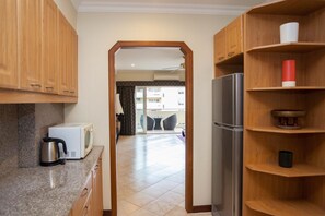 Fridge, microwave, coffee/tea maker