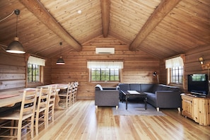 Cabin dành cho gia đình, 3 phòng ngủ, quang cảnh núi, cạnh núi (Oddmundstogo) | Khu phòng khách | TV màn hình phẳng, lò sưởi 