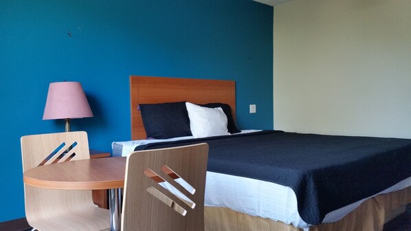 Desk, free WiFi, bed sheets