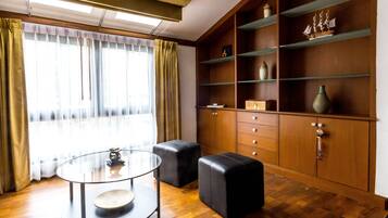 Apartment, 1 Bedroom, City View | Living area | TV, DVD player