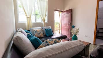 Family Apartment, 2 Bedrooms, Kitchen, Ground Floor | Living area | 32-inch LCD TV with cable channels, TV