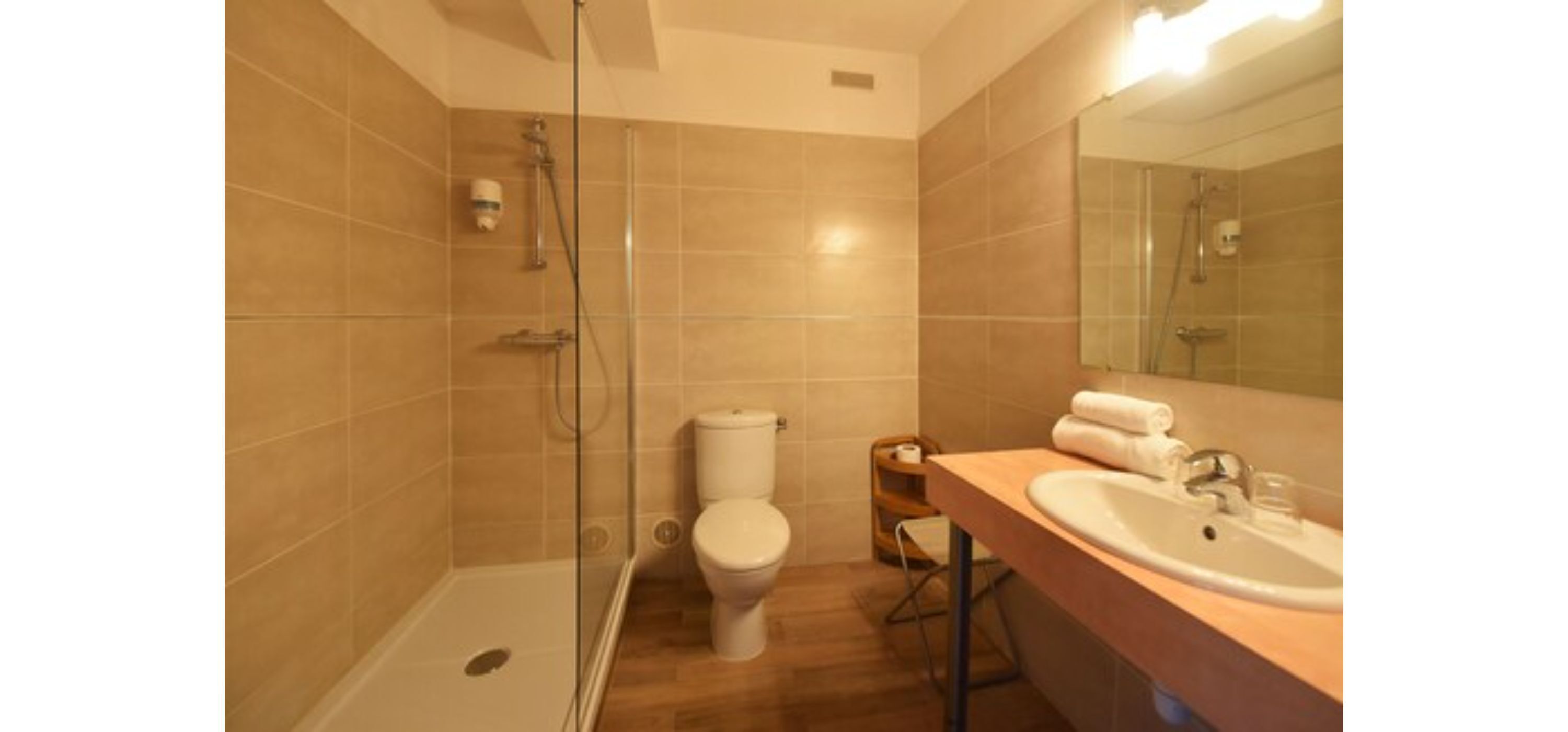 double or twin room | bathroom | shower, free toiletries, hair dryer, towels