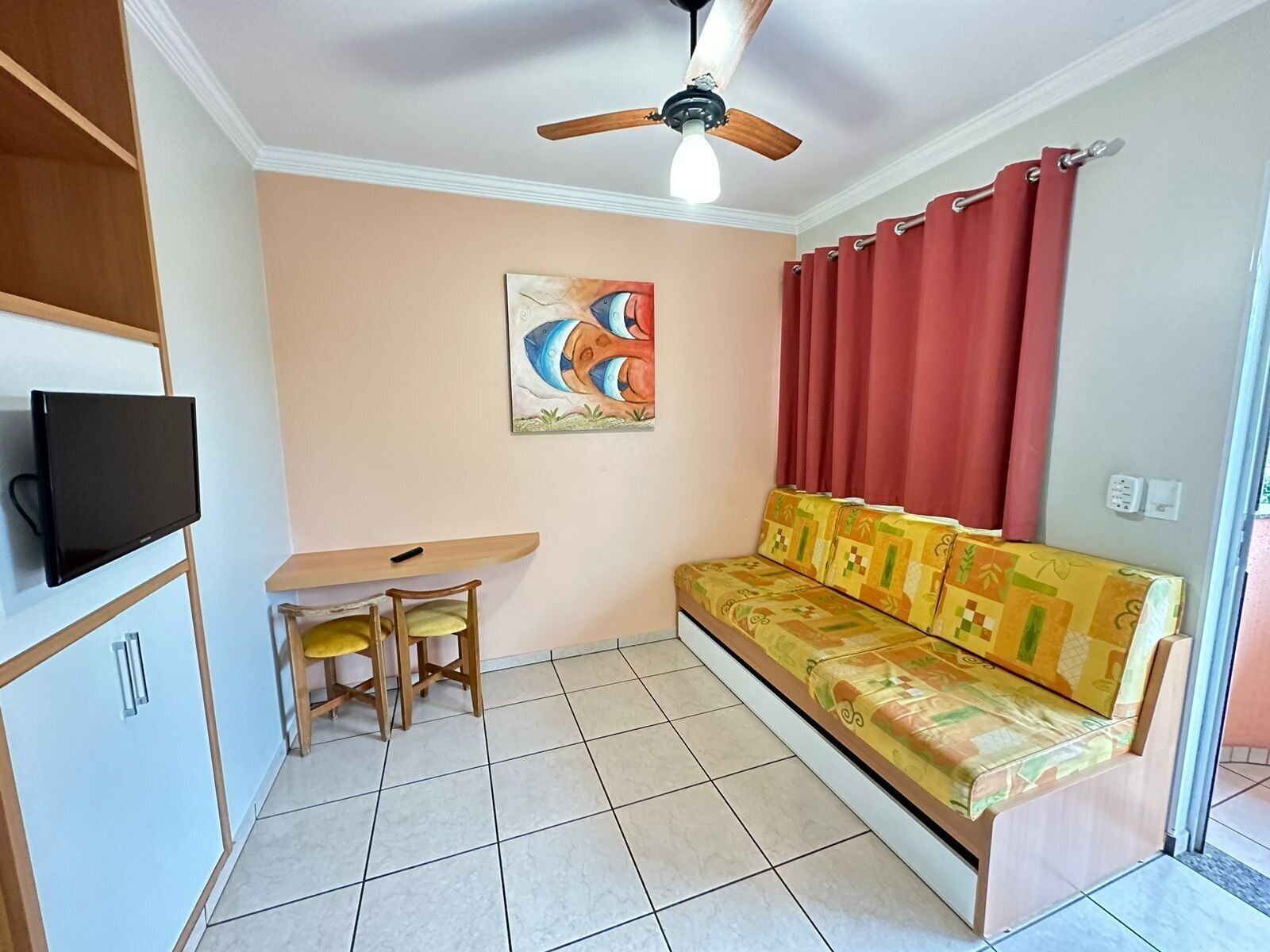 APT 128 | Living area | 32-inch LED TV with satellite channels, TV
