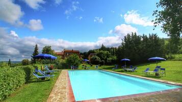 Relax by the pool surrounded by lush greenery and serene surroundings.