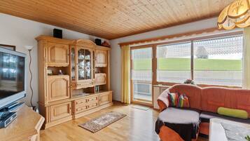 Télévision, lecteur de DVD, baby-foot, table de tennis de table