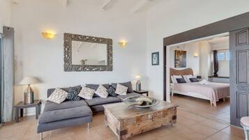 Exclusive-penthouselejlighed - 1 kingsize-seng - havudsigt | Opholdsområde | Fladskærms-tv