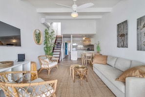 Premium Apartment, 2 Bedrooms, Sea View | Living area | Flat-screen TV - Bonaire Oceanfront Apartments (Kralendijk)