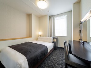 Down duvets, memory-foam beds, desk, blackout curtains