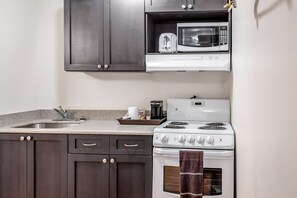 Fridge, microwave, coffee/tea maker