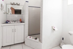 Ducha, secador de pelo, toallas