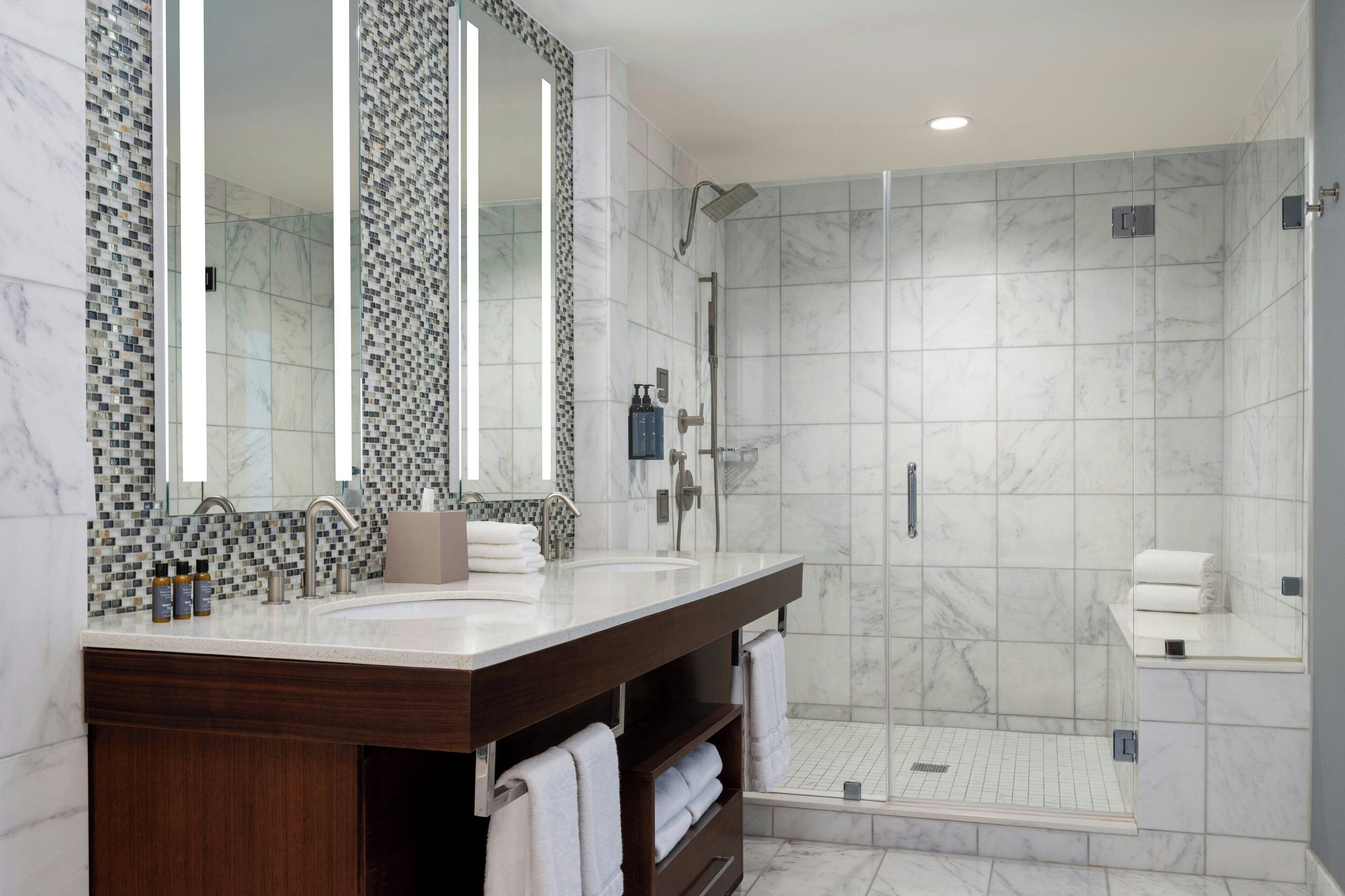 shower, free toiletries, hair dryer, bathrobes