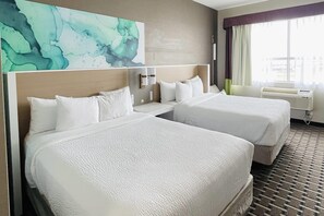 Premium Room, 2 Queen Beds, Non Smoking | Premium bedding, in-room safe, desk, laptop workspace - Wyndham Garden Edmonton Airport (Leduc)