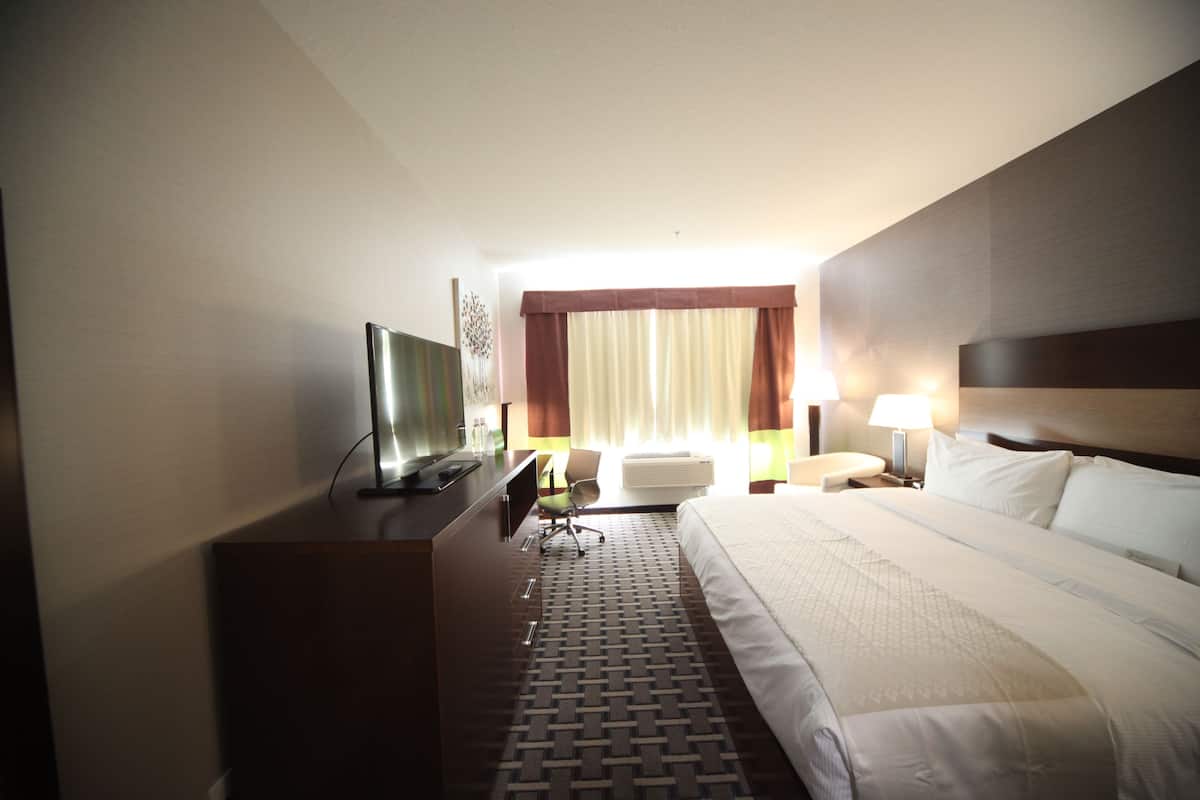 premium room, 1 king bed | in-room safe, desk, laptop workspace, iron/ironing board