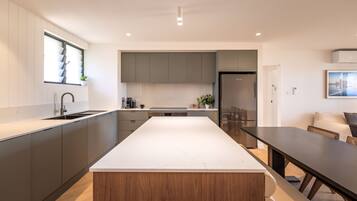 Fridge, microwave, coffee/tea maker