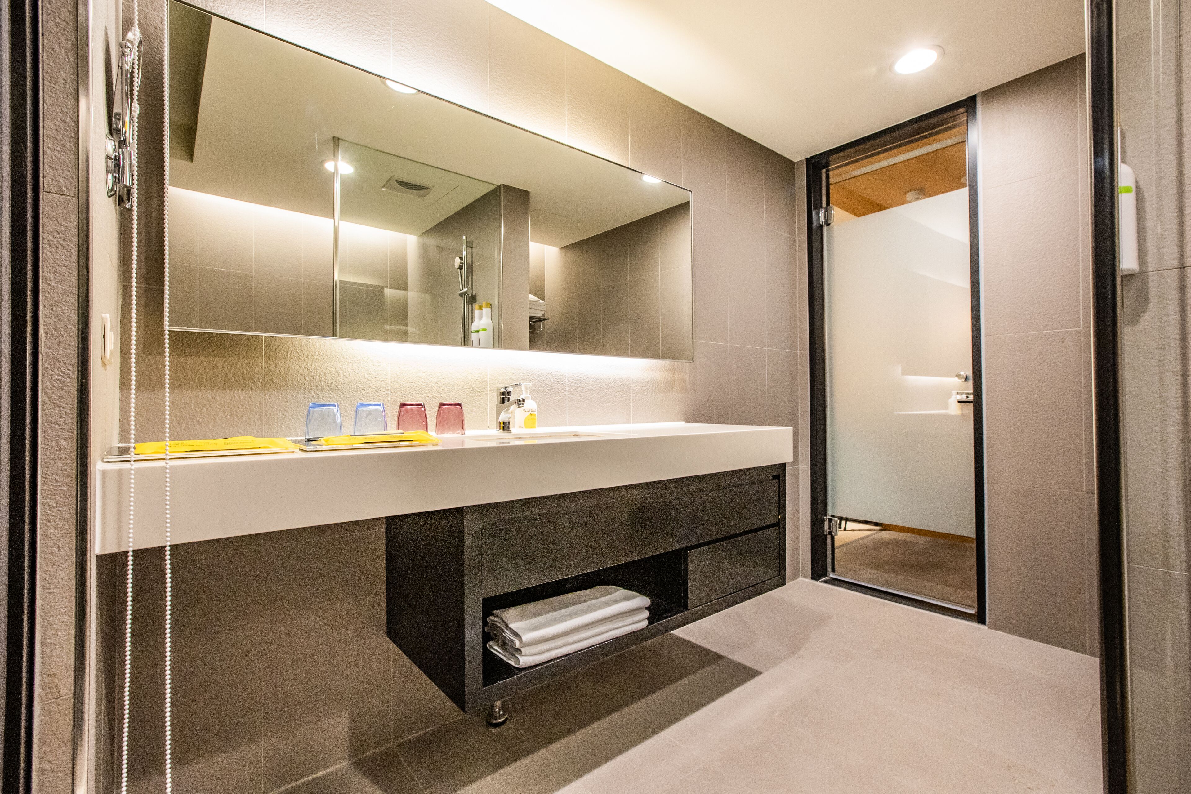 quadruple room, 2 double beds, balcony | bathroom | free toiletries, hair dryer, slippers, towels