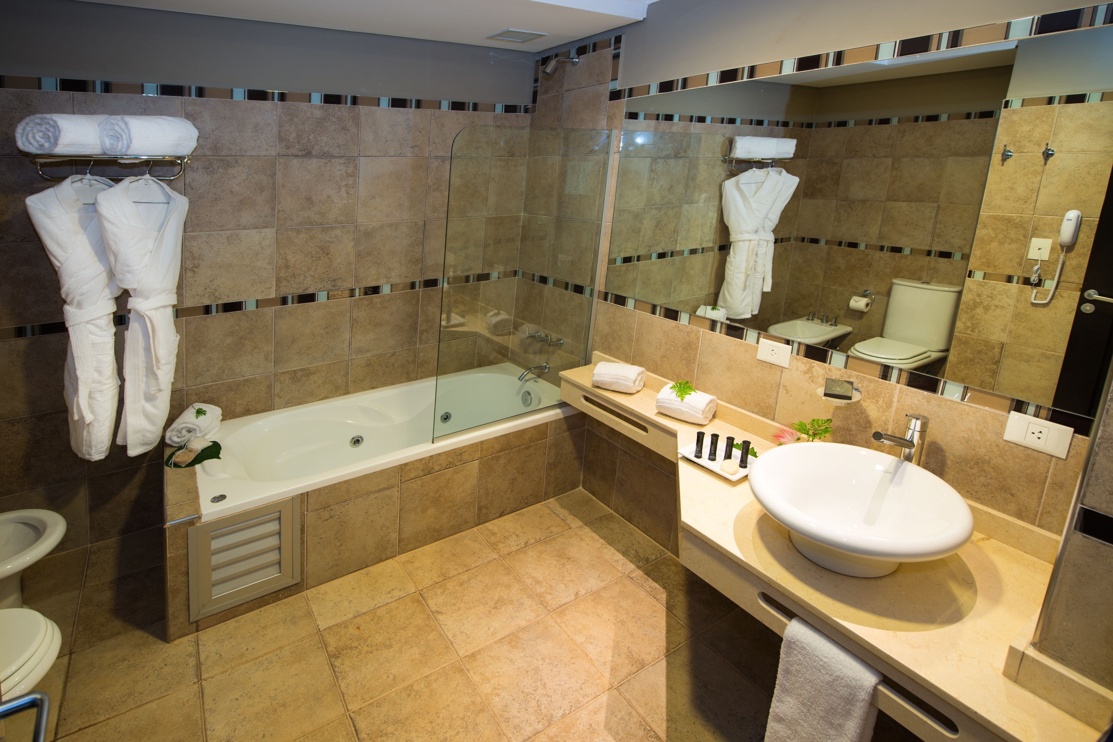 combined shower/bathtub, jetted bath, hydromassage showerhead