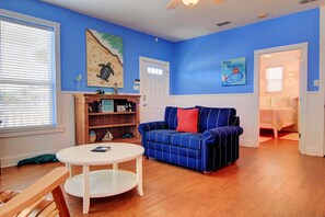 House, 3 Bedrooms | Living area | DVD player - Blue Marlin Beach House MR217 (Port Aransas)