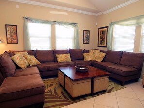 House, 4 Bedrooms | Living area | DVD player - Orange Seahorse House 682KD (Port Aransas)