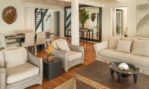 Luxury Villa | Living room | Flat-screen TV, DVD player, MP3 dock - Raiwasa Grand Villa (Taveuni Island East)