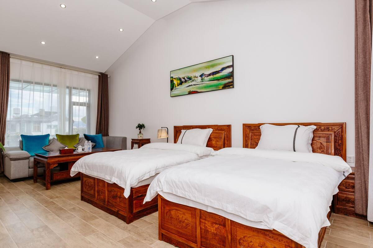 Twin Room, Garden View | Premium bedding, pillow-top beds, blackout curtains, free WiFi